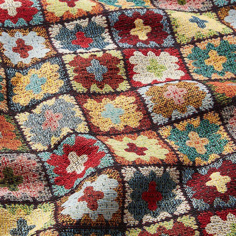 Tecido para decoração Gobelina Aparência crochet Mini – preto/vermelho,  image number 2
