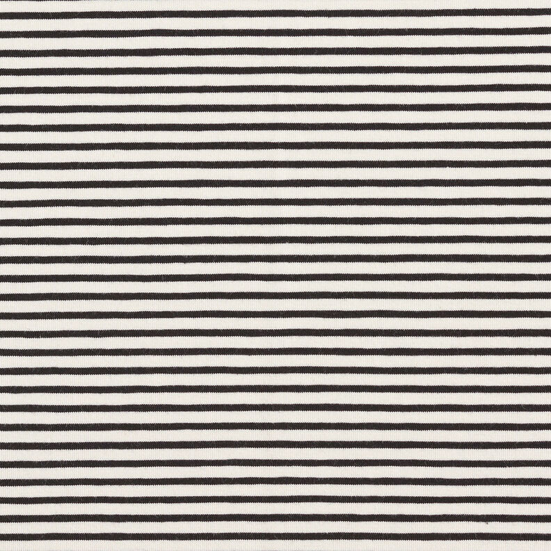 Jersey de algodão Riscas estreitas – creme/preto,  image number 1