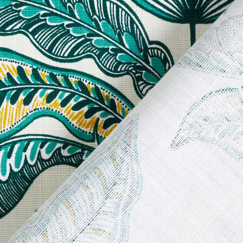 Tecido para decoração Panamá Grinalda de plantas exóticas – marfim/verde escuro,  image number 4