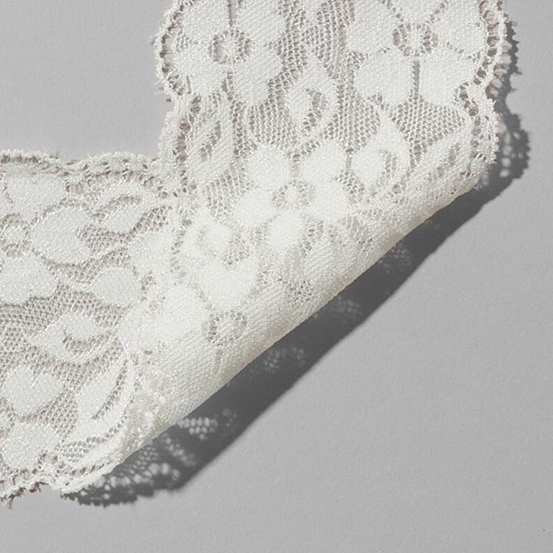 Renda elástica para lingerie [60 mm] - branco natural,  image number 2
