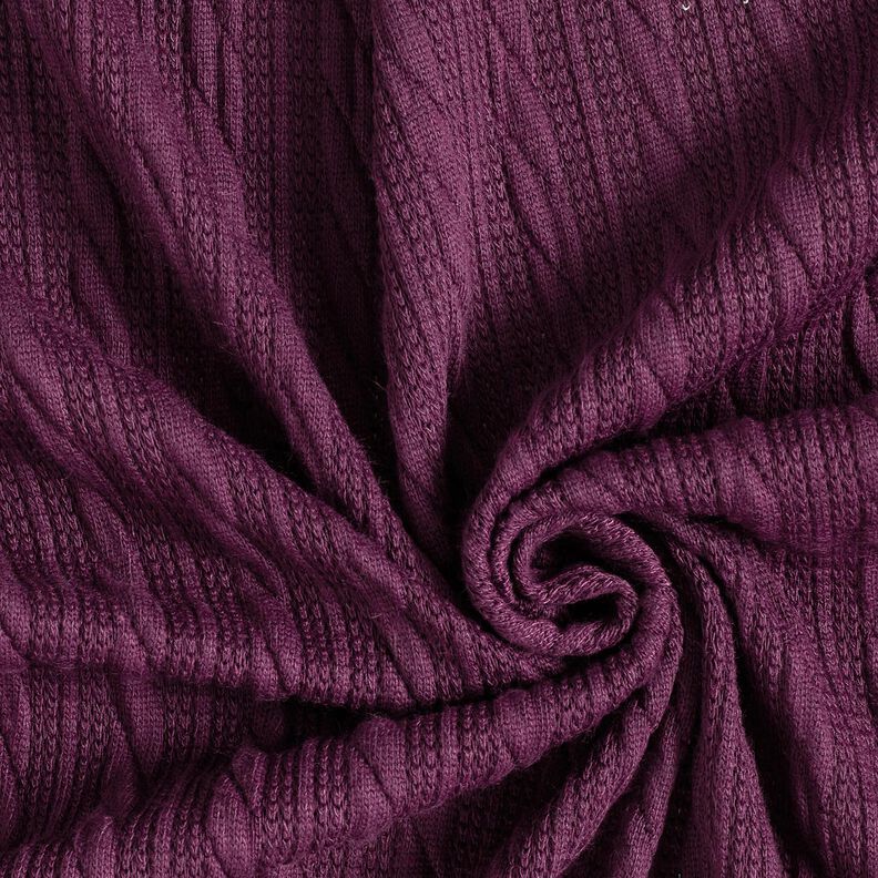 Malha Cloqué Padrão entrançado – merlot,  image number 3
