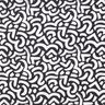Tecido de viscose Linhas onduladas abstratas – preto/branco | Retalho 70cm,  thumbnail number 1