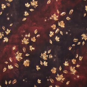 French Terry Outono dourado | Glitzerpüppi – bordeaux/dourado, 