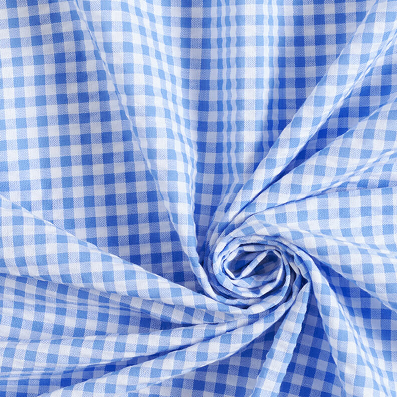 Anarruga Mistura de algodão Xadrez Vichy – azul claro,  image number 3