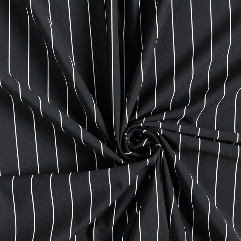 Tecido para calças Stretch Riscas de giz – preto/branco,  image number 3