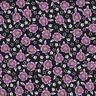 Tecido de viscose Mar de flores – preto/púrpura média,  thumbnail number 1