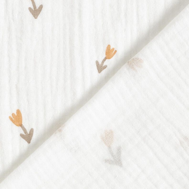 Musselina/ Tecido plissado duplo Florzinhas &ndash; marfim,  image number 4