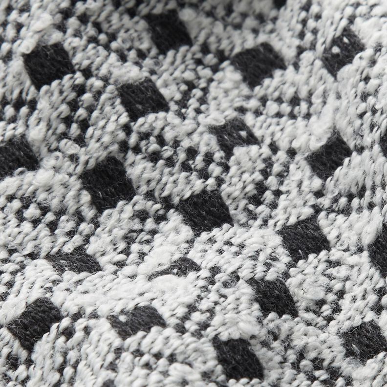 Tecido para sobretudos caixinhas – branco/preto,  image number 3