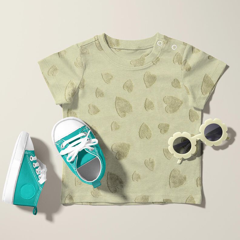 Tecido turco Jersey Corações – greige,  image number 6