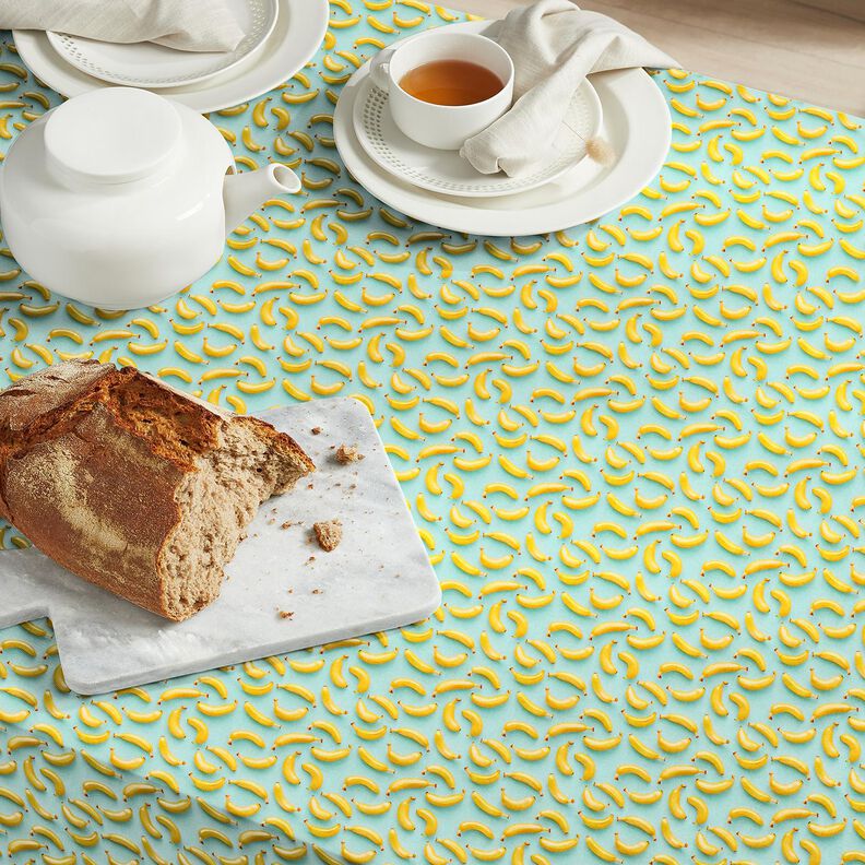 Tecido de algod&atilde;o Popelina Bananas &ndash; eucalipto/amarelo-sol,  image number 7