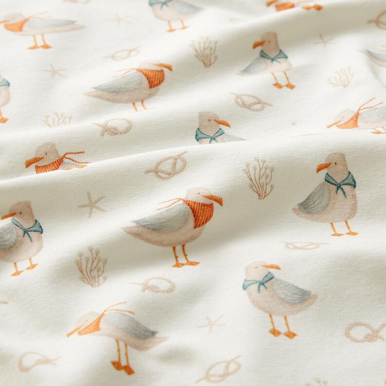 Jersey de algodão Gaivota, estrela do mar, nó Impressão Digital – branco sujo,  image number 2