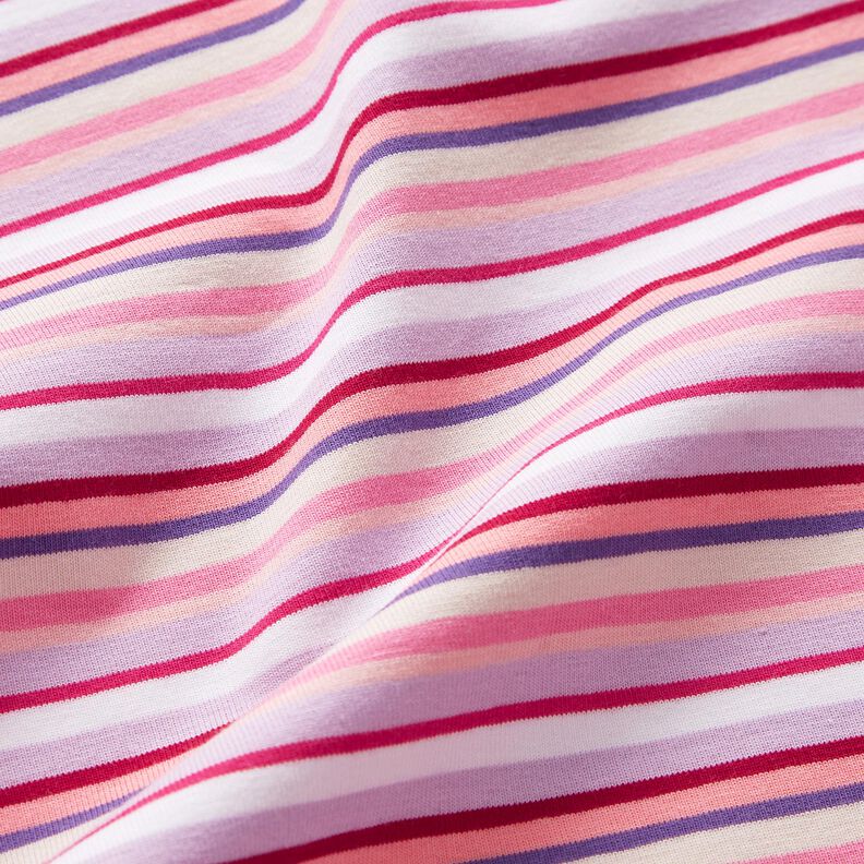 Jersey de algodão Riscas horizontais – lilás/pink,  image number 2