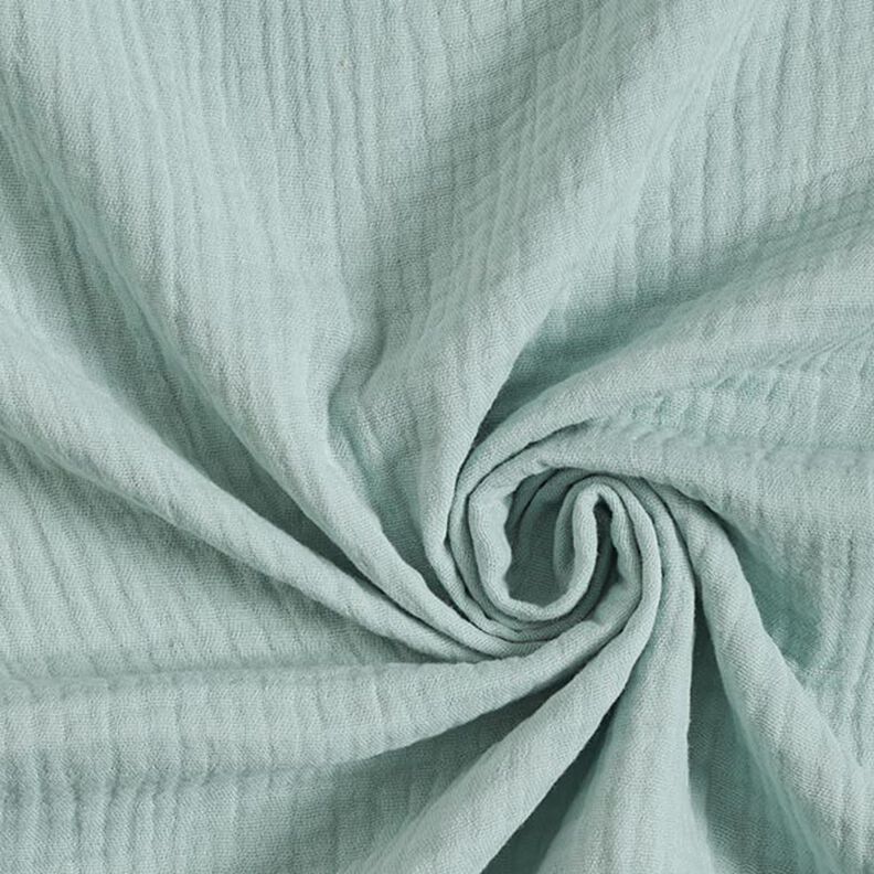 GOTS Musselina de algodão de três camadas – verde pastel,  image number 1