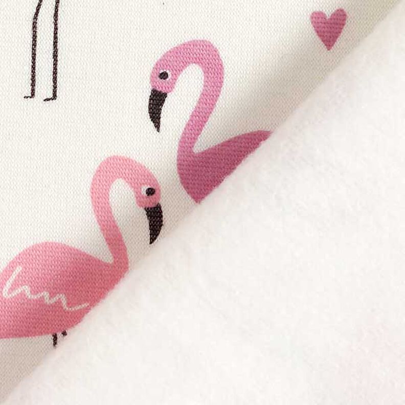 Tecido polar alpino Flamingos apaixonados – branco sujo,  image number 5