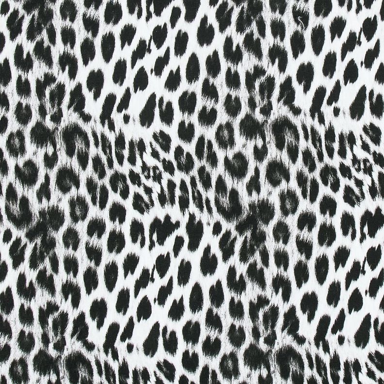 French Terry cardado Leopardo-das-neves Impressão digital – preto/branco,  image number 1