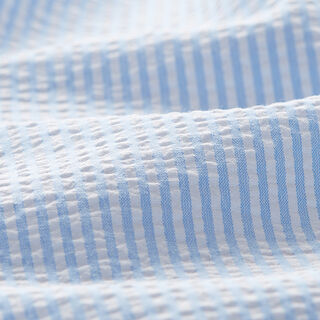 Anarruga Riscas de mistura de algodão – azul claro/branco sujo, 