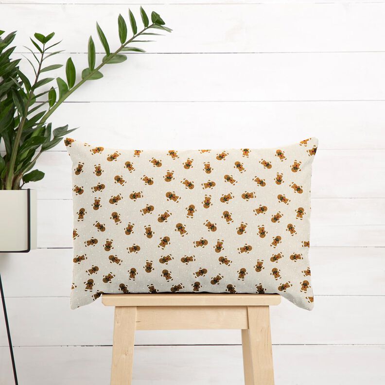 Tecido para decoração Lona Bonecos de gengibre – natural/cor de caramelo,  image number 6