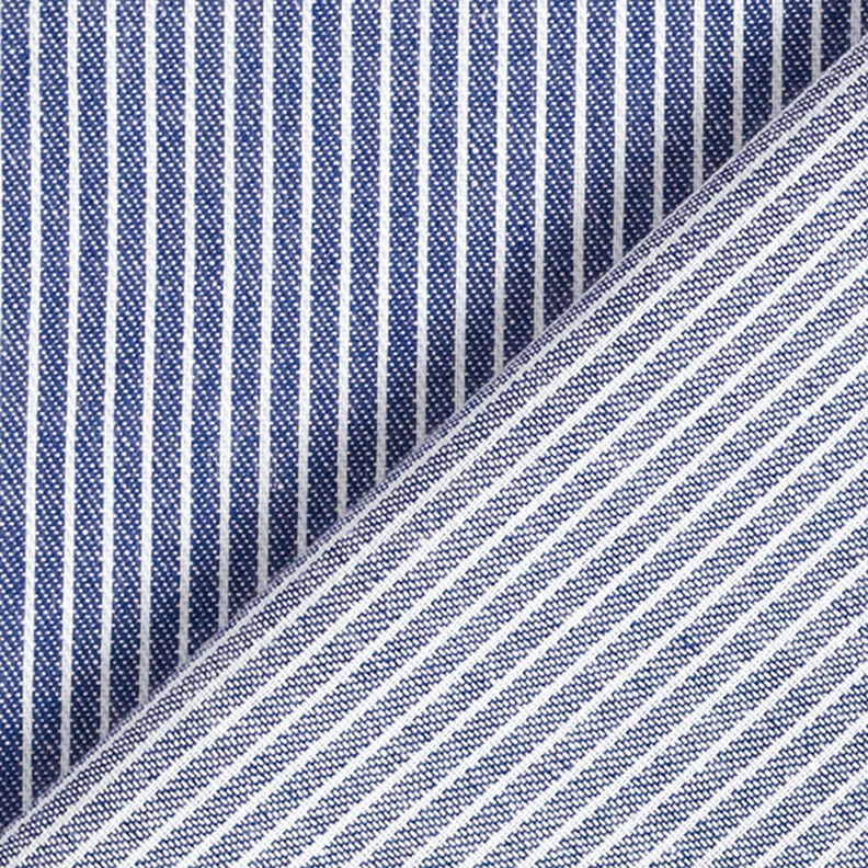 Tecido para blusas Mistura de algodão Riscas – azul-marinho/branco,  image number 4