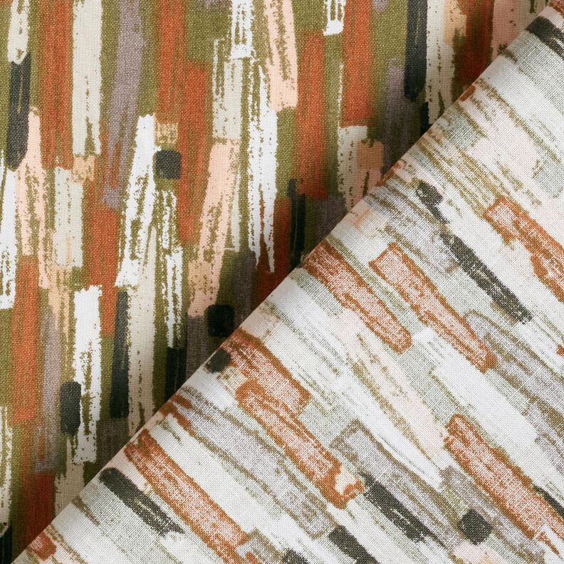 Tecido de algod&atilde;o Cretone Pinceladas &ndash; verde-pinheiro/bronze,  image number 4