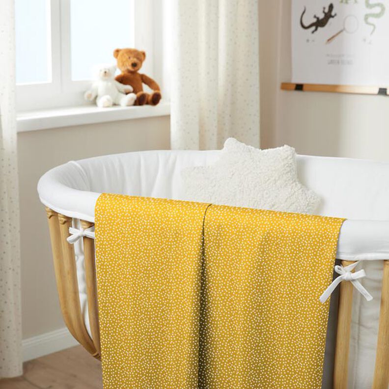 Tecido de algodão Cretone Pintas irregulares – amarelo-caril,  image number 6