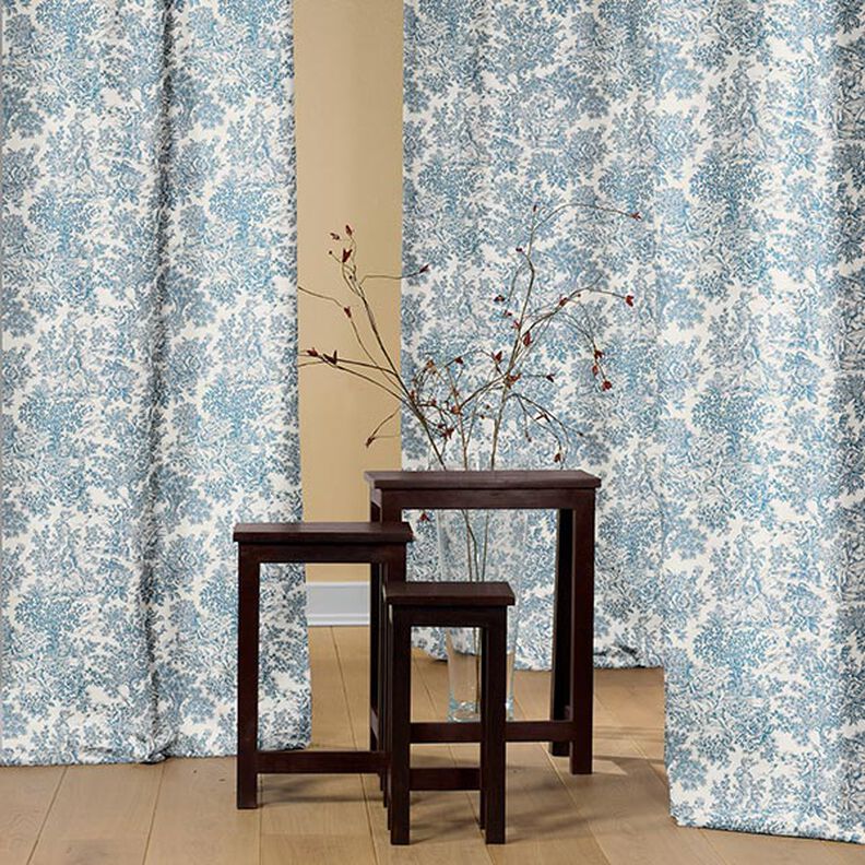 Tecido para decoração Lona Toile de Jouy 280 cm – azul,  image number 7