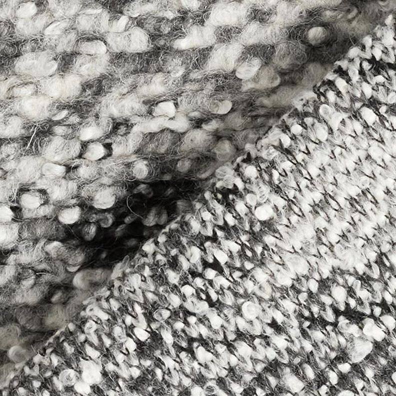 Malha Bouclé Mistura de lã Grandes losangos – cinzento,  image number 4