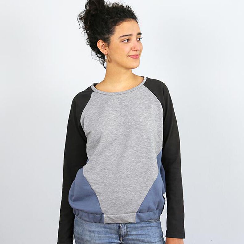 FRAU LILLE - Sweater raglã com costuras divisórias diagonais, Studio Schnittreif  | XS -  XXL,  image number 6