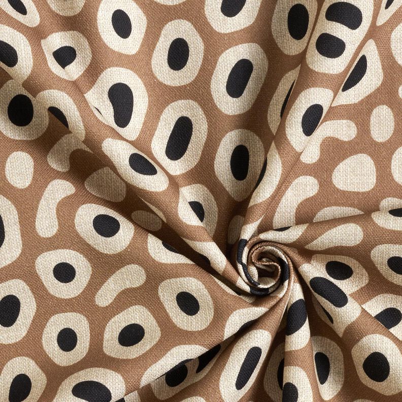 Tecido para decora&ccedil;&atilde;o Meio linho Panam&aacute; Padr&atilde;o Leo abstrato &ndash; castanho claro/caju,  image number 3