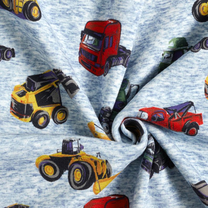 Tecido polar alpino Camiões e escavadoras – azul ganga/cinzento,  image number 3