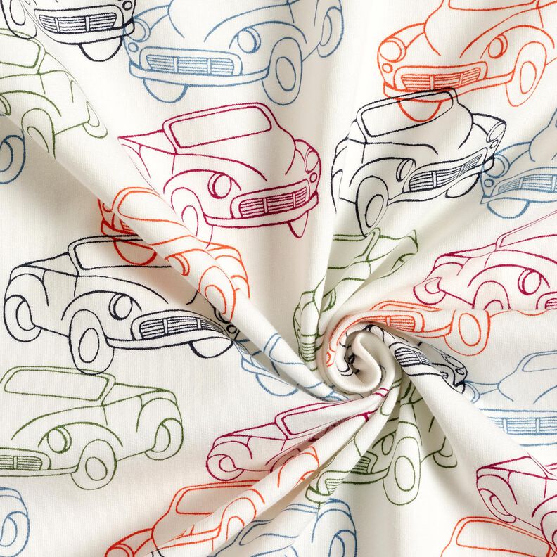 French Terry Sweat de verão Carros coloridos – branco sujo,  image number 3