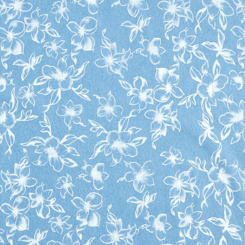 Chambray Flores de verão – azul claro/branco sujo,  image number 1