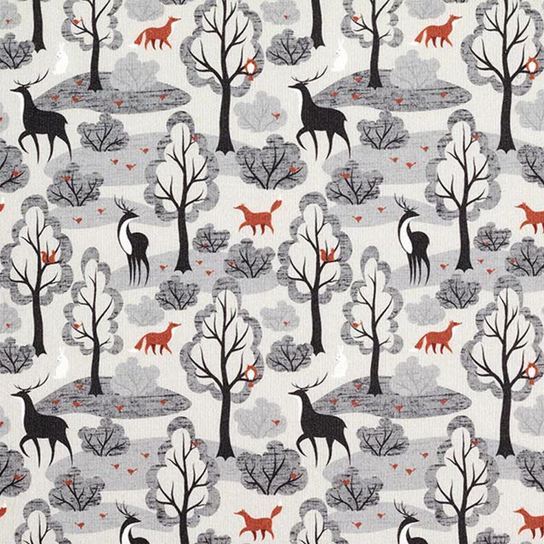 Sweatshirt cardada Animais da floresta abstratos Impressão Digital – cinzento-névoa,  image number 1
