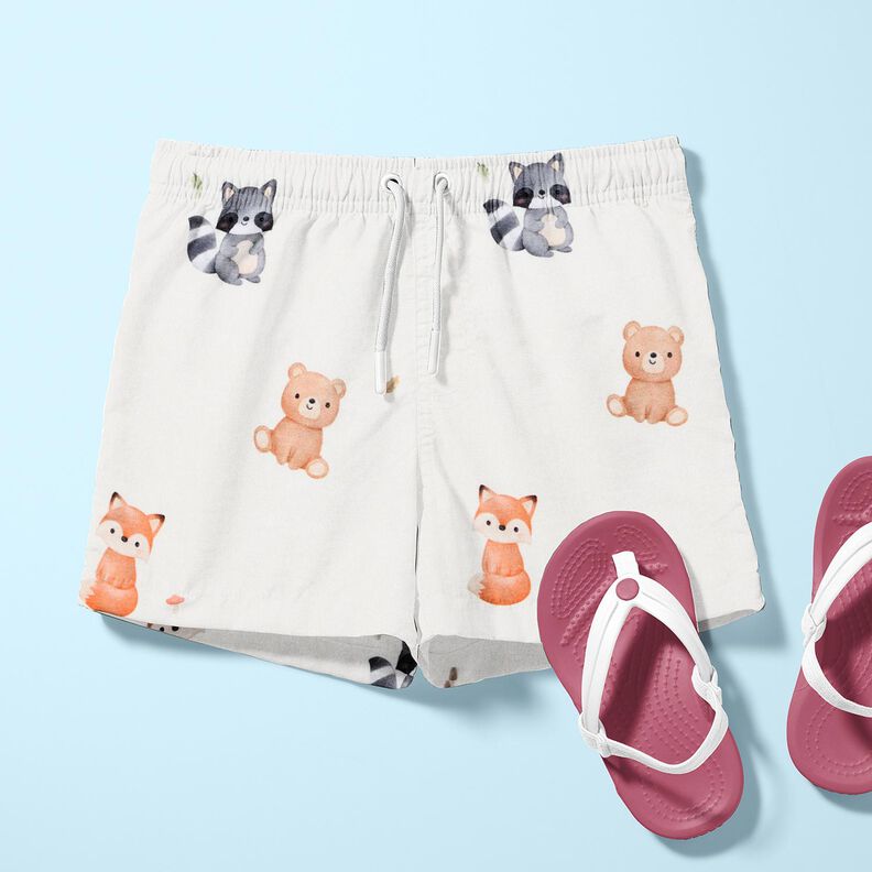 GOTS Jersey de algodão Animais bebé Impressão Digital – marfim,  image number 5