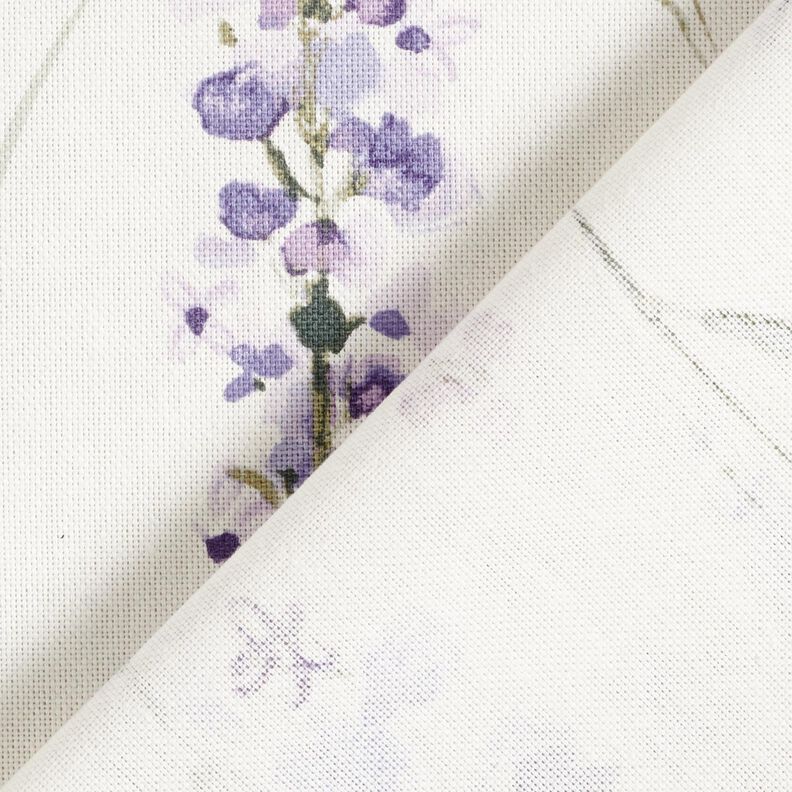 Tecido para decoração Meio linho Panamá Campo de lavanda – marfim/lilás,  image number 4