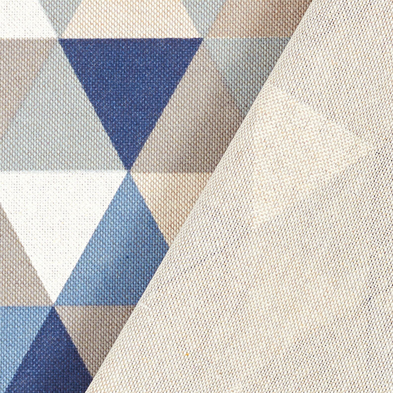 Tecido para decoração Meio linho Panamá Triângulos – azul,  image number 4