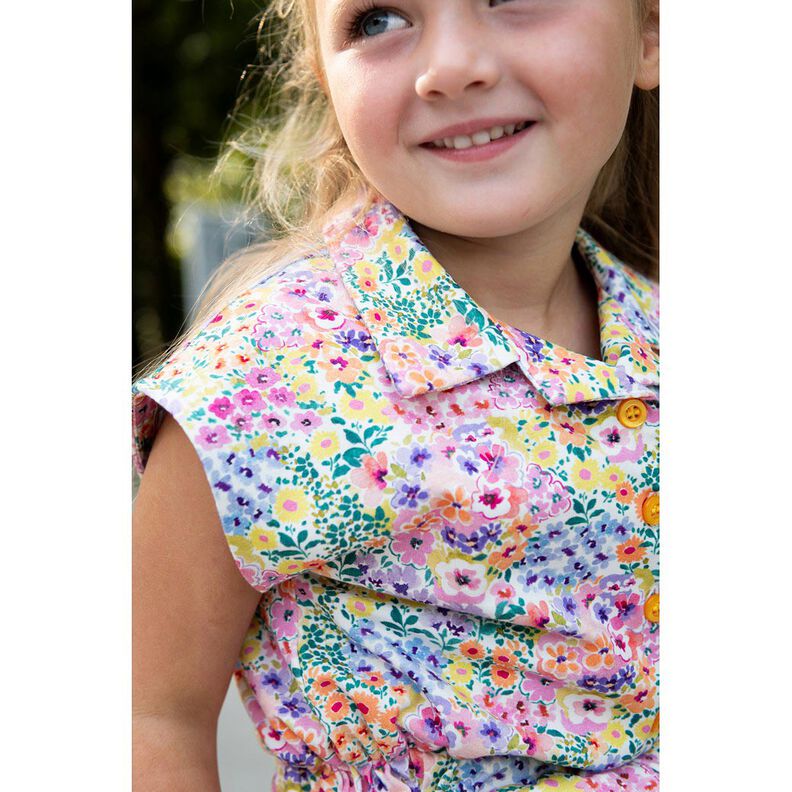 Jersey de algod&atilde;o Mar de flores Impress&atilde;o Digital | Poppy Fabrics &ndash; marfim/colorido,  image number 5