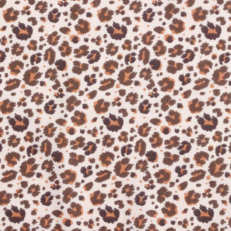 Tecido de algodão Cretone Grandes manchas de leopardo – castanho médio/bege claro,  image number 1